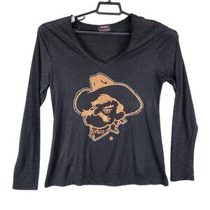 Women's Gameday Couture OSU Cowgirl Shirt Lightweight Sheer Long Sleeve V Neck L
